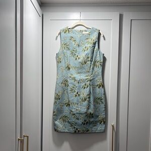 Floral Sleeveless Dress in Blue and Green